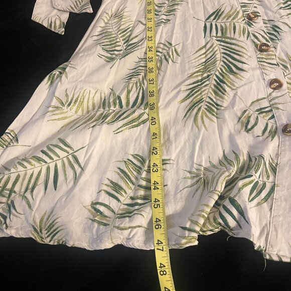 H&M Palm Leaf Button Front Dress NWOT Size 10 - Picture 5 of 9